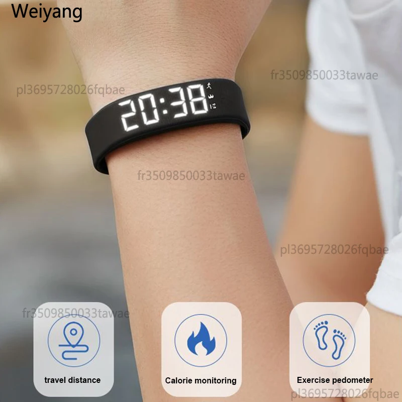 Pulsera Inteligente Multifuncional para Fitness, Reloj Deportivo Resistente al Agua IP65, Monitor de Actividad LED, Monitor de Sueño, Podómetro