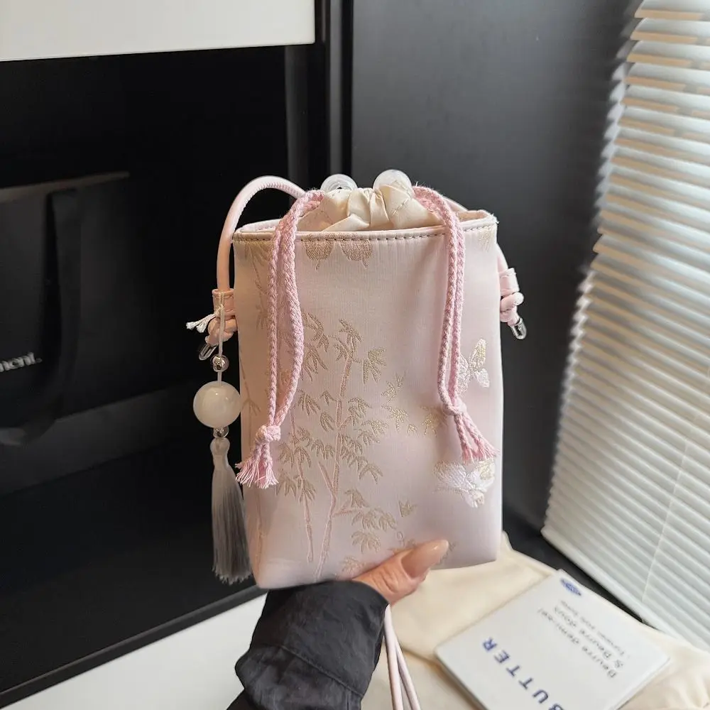 

Printed New Chinese Style Crossbody Bag Tassel Pendant Large Capacity Embroidery Shoulder Bag Antique Hanfu Handbag
