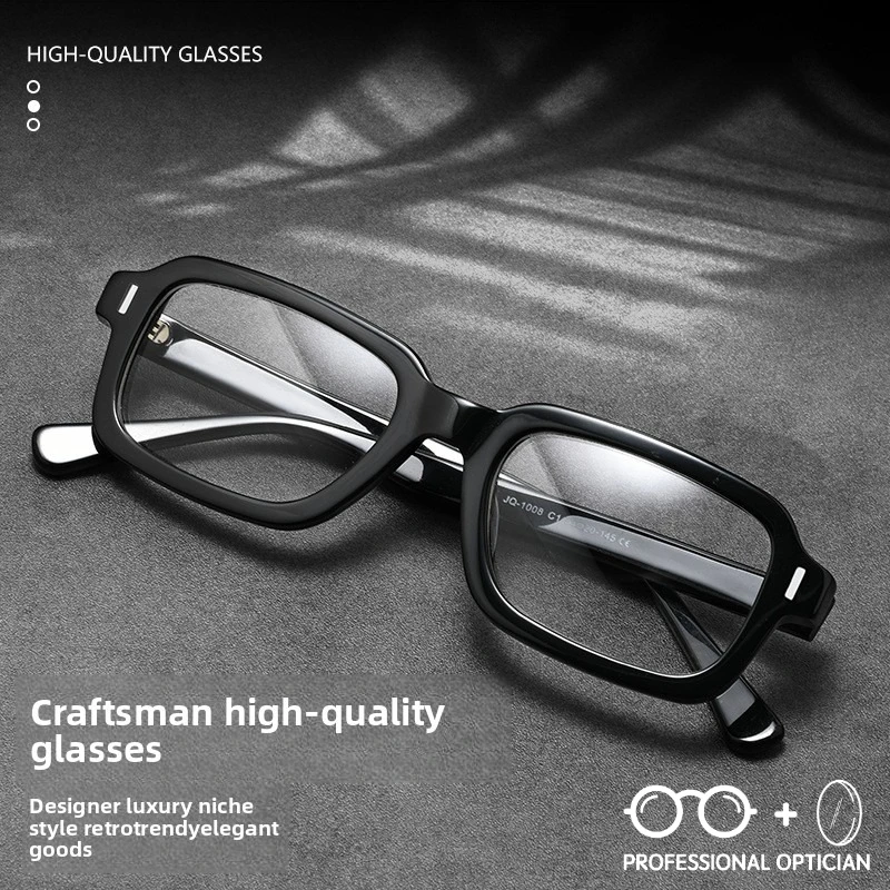 

Fashionable Black Square Eyeglasses Thick Frames High Myopia and Presbyopia Oculos De Grau Masculino Prescription Glasses Men