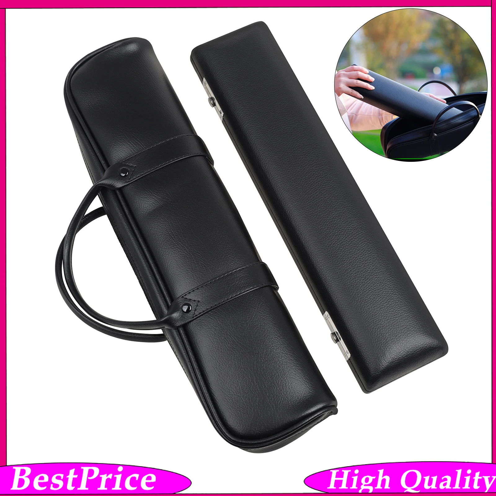 Leather Case Kit 16 Hole Flute Flute Hard Shell Box Portable Leather Handbag for Flute Storage Protection Travel Performance Use