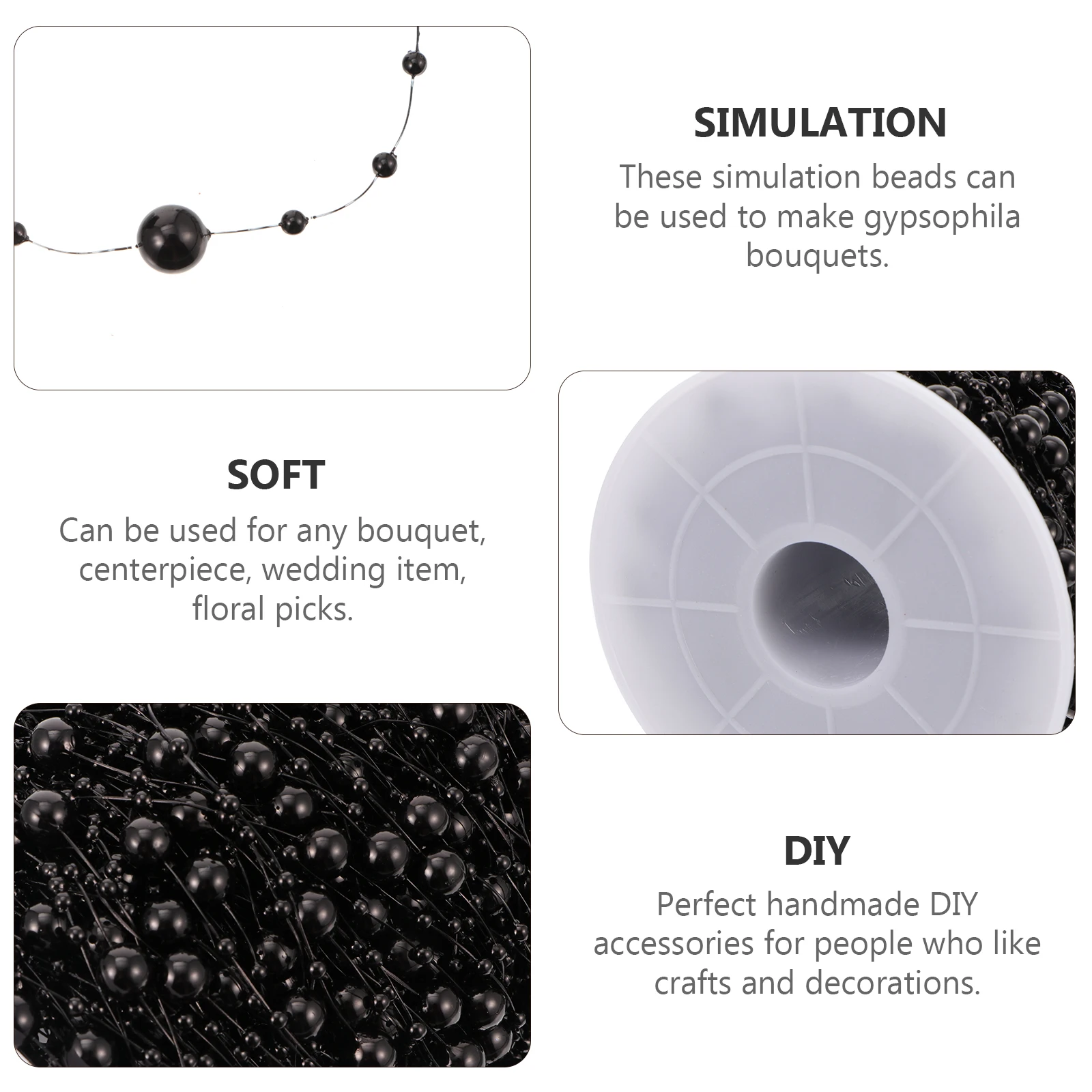 60M Artificial Beads String For Stunning Bouquets And Centerpiece Decorations, Perfect For Handcrafted Accessories