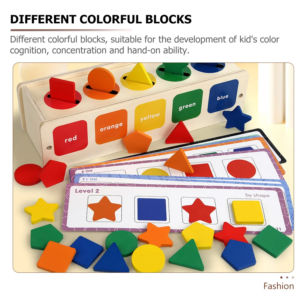 1 set di blocchi colorati per selezionatore di forme sensoriali in legno per bambini, allenamento per la concentrazione, giocattolo educativo per bambini durevole