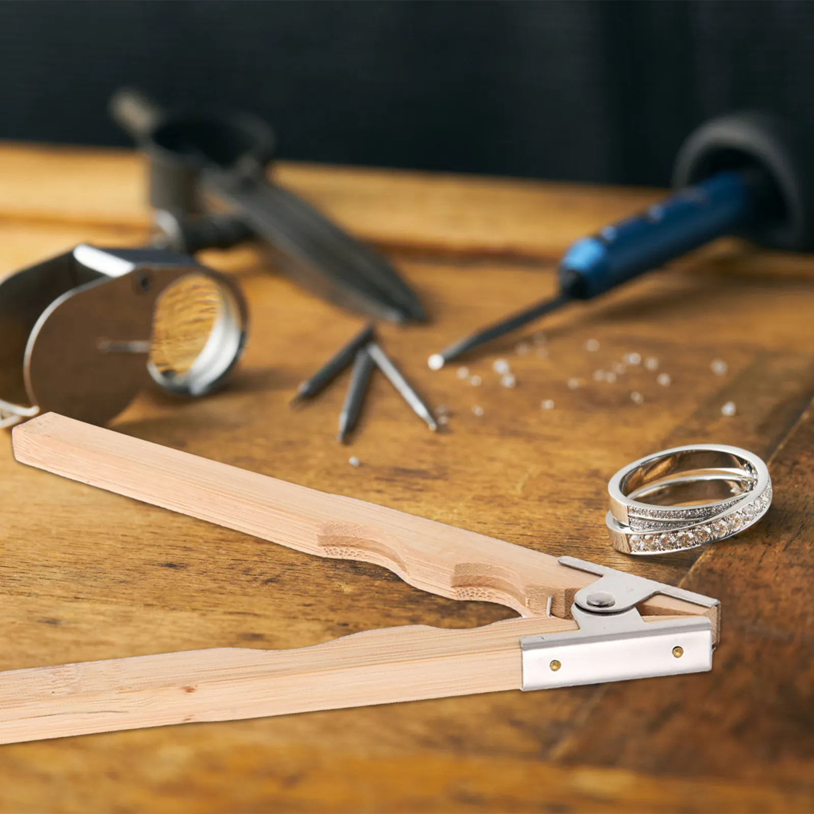 Wooden Ring Clamp Jewelry Polishing Accessory for Precise Stabilization Ring Engraving Finishing Tool Jewelry Bench Hand Tool