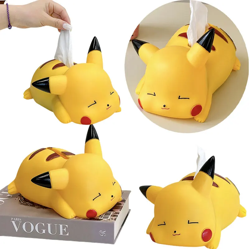 بيكاتشو الأنسجة صندوق حامل مناديل حالة الإبداعية الكرتون تخزين زخرفة المنزل غرفة الطعام سطح المكتب متعددة الوظائف ملحق هدية #1