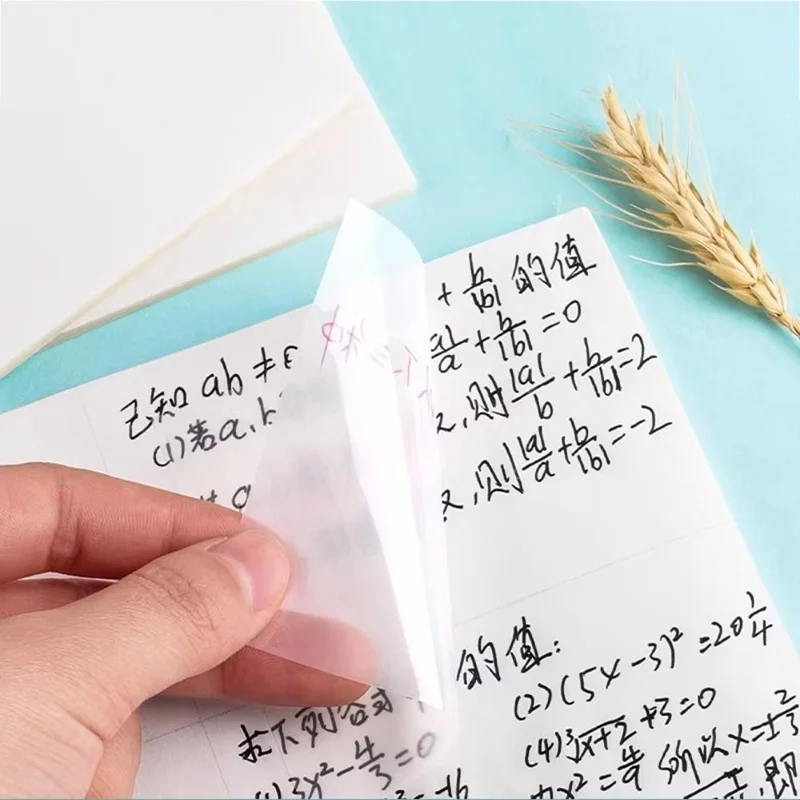 50Sheets Transparent Sticky Notes Matte Writeable Surface For Book Annotation School Office Waterproof PET Material Study Office