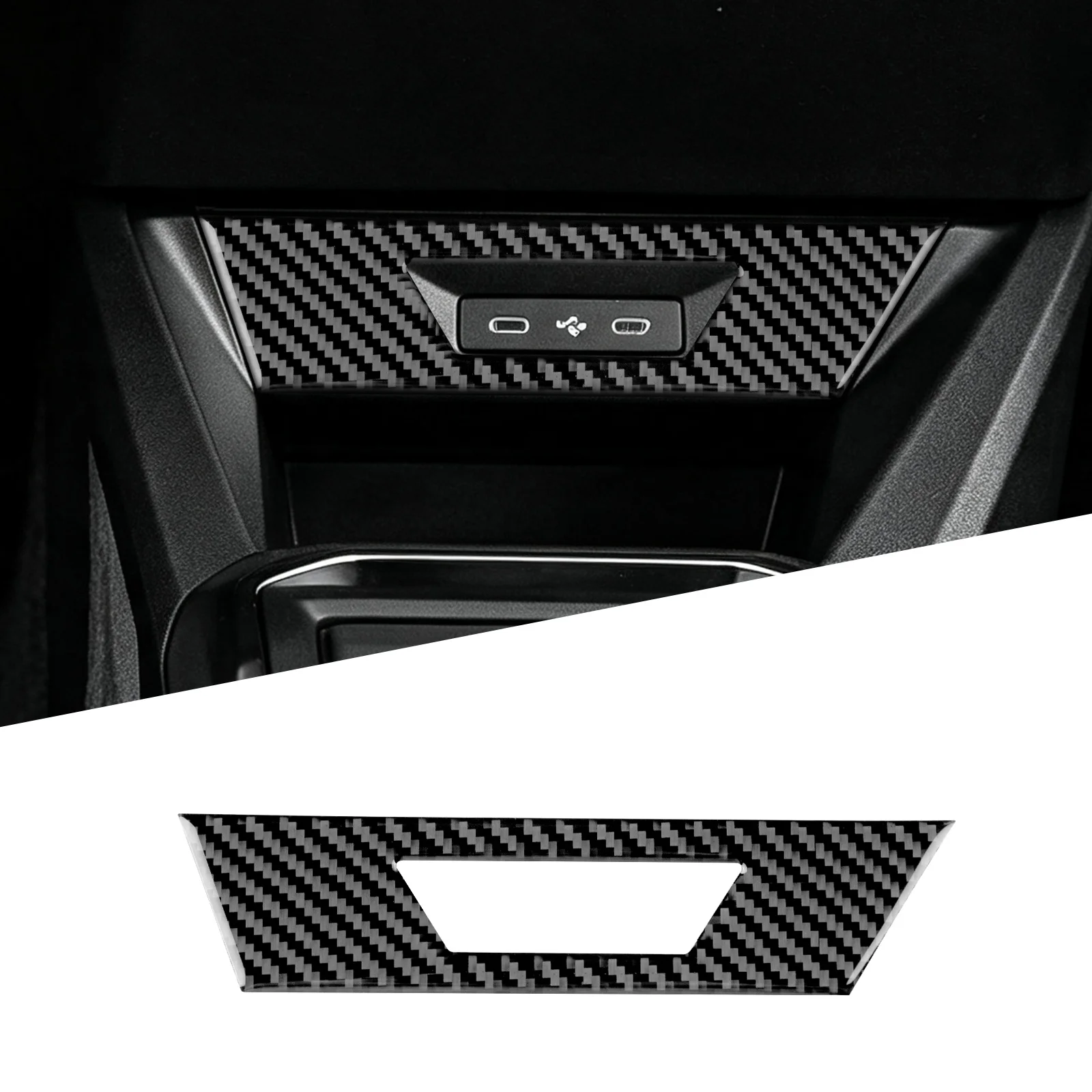 For Renault Clio 2026 2027 Real Soft Carbon Fiber Car USB Socket Panel Sticker LHD RHD Trim for Renault Clio 6 Accessories