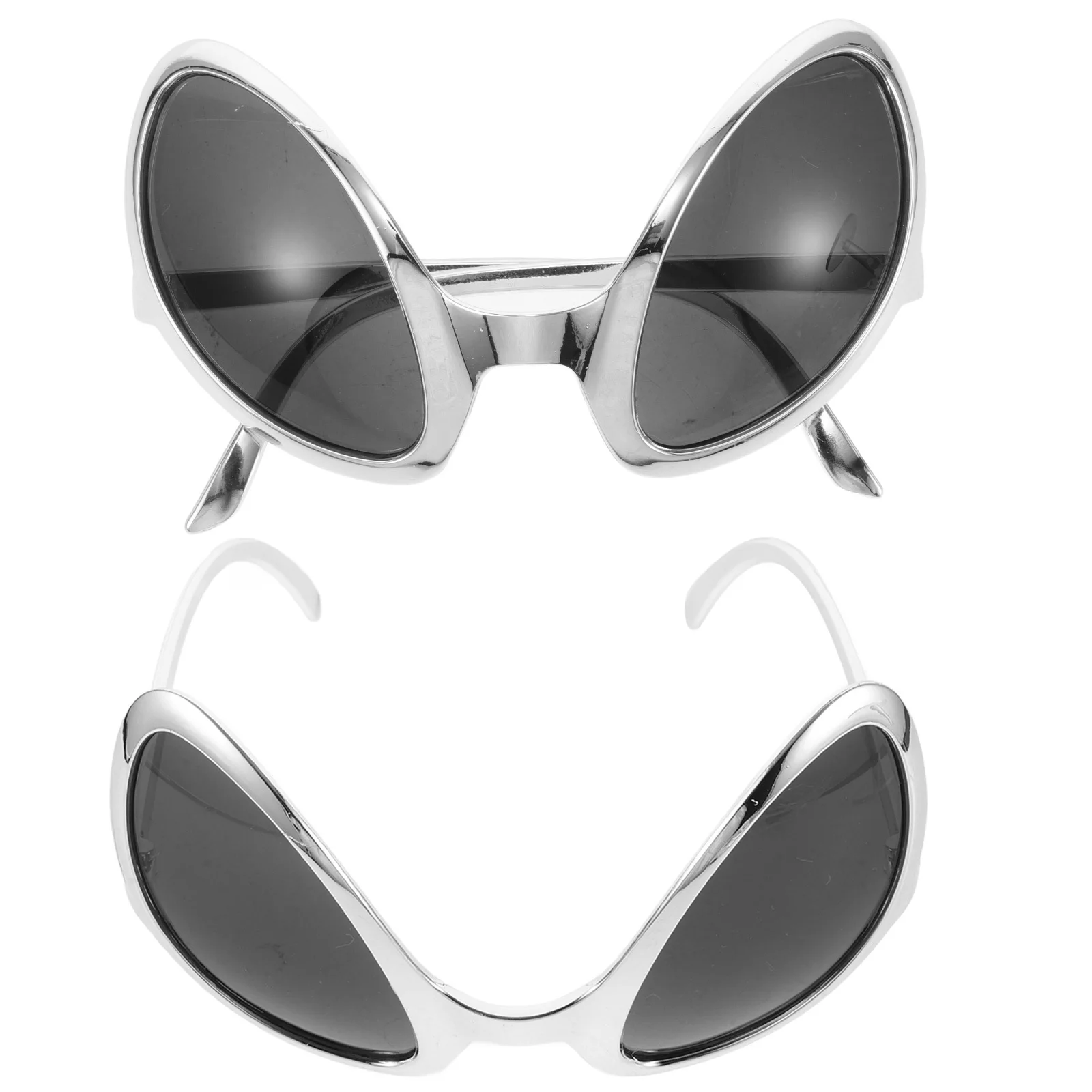 

2Pcs Simulation Glasses Soft Texture Lightweight Great for Beach Parties Silver Frame Fake Eyeglasses