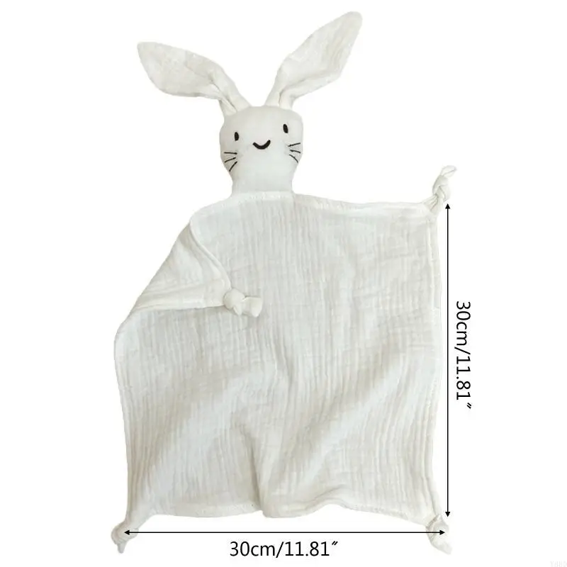 Y88d comfort che dorme coccole giocattolo carino coniglio per asciugamano a bambolo soft garze boccone
