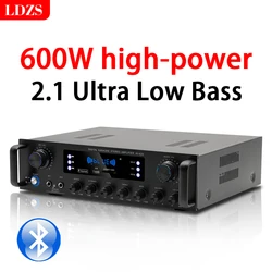 AV-628BT HiFi Digital Bluetooth Audio Amplifier MP3 Channel 2.1Sound Power AMP stereo Home Automotive Car for Speakers MAX 600W