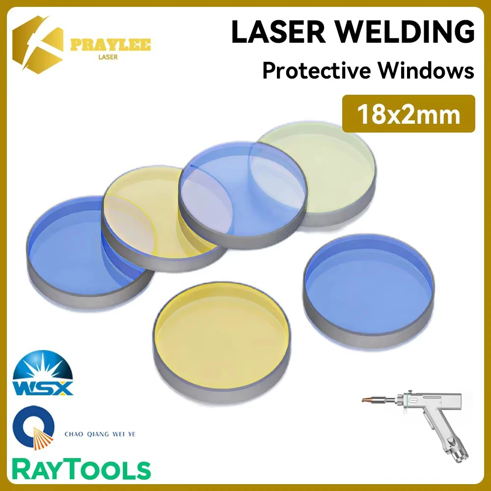 Praylee Laser Lens 18x2 Welding Protetcive Windows Fused Silica JGS1 for CQWY SUP21T 23T Raytools BW101 WSX Laser Welding Head