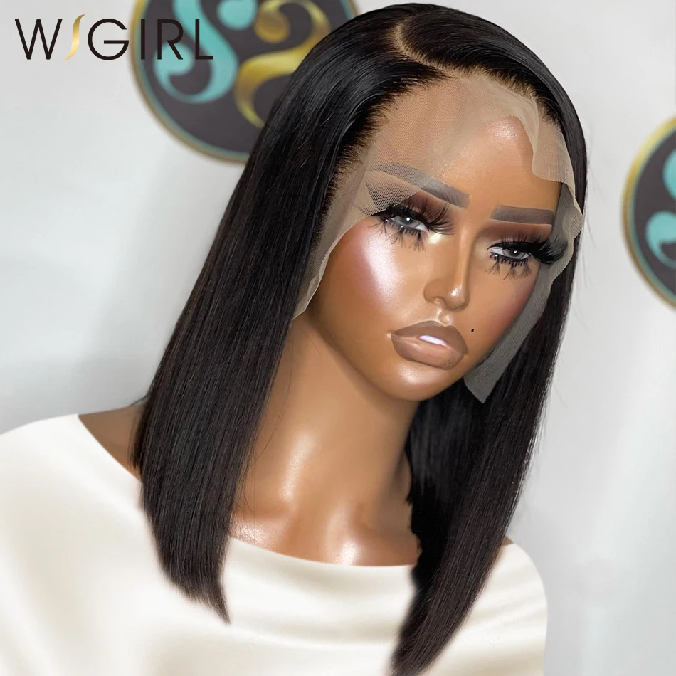 Wigirl Bone Straight 13x6 Lace Front Wig Short Bob 13x4 Frontal Human Hair Wigs 5x5 Bob Glueless Wig Ready To Wear For Women