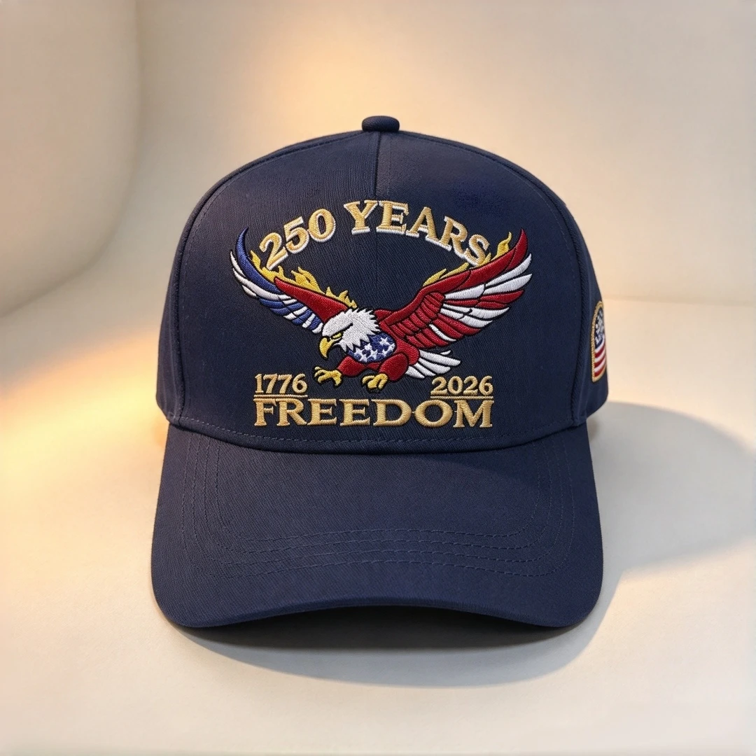 1776-2026 Freedom Eagle 3D Embroidered Baseball Cap USA 250 Years Patriotic Hat US Flag Patch Adjustable Snapback Cap Men Women