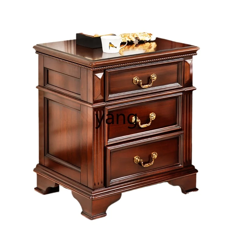 

Lmm all solid wood environmentally friendly cherry wood bedroom bedside three-pump locker