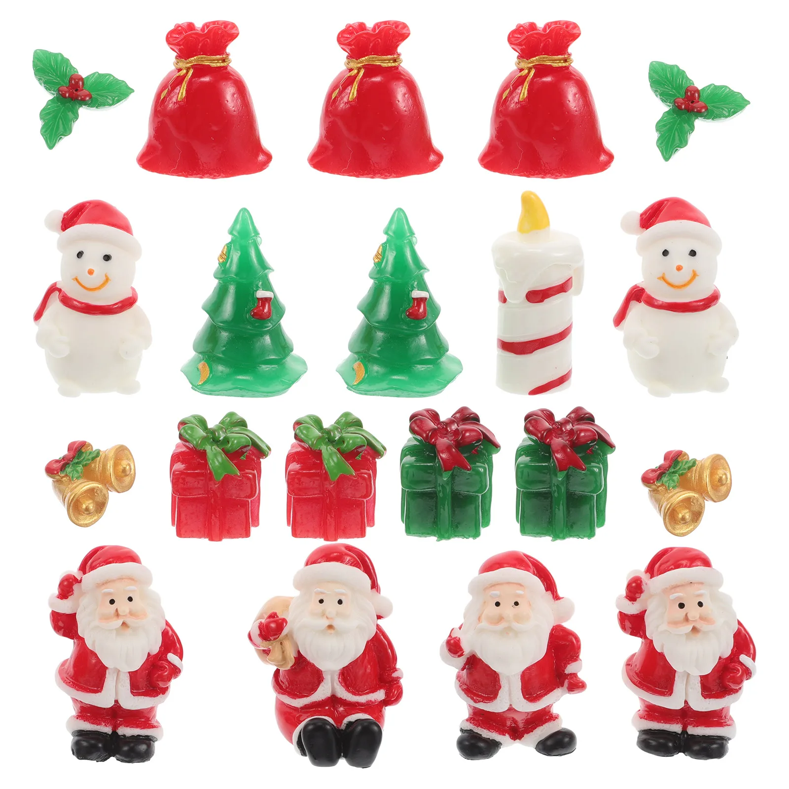 

20pcs Cartoon Resin Decorations Mini Christmas naments for Bedroom Car Party Gifts Scene Decoration Sculpture