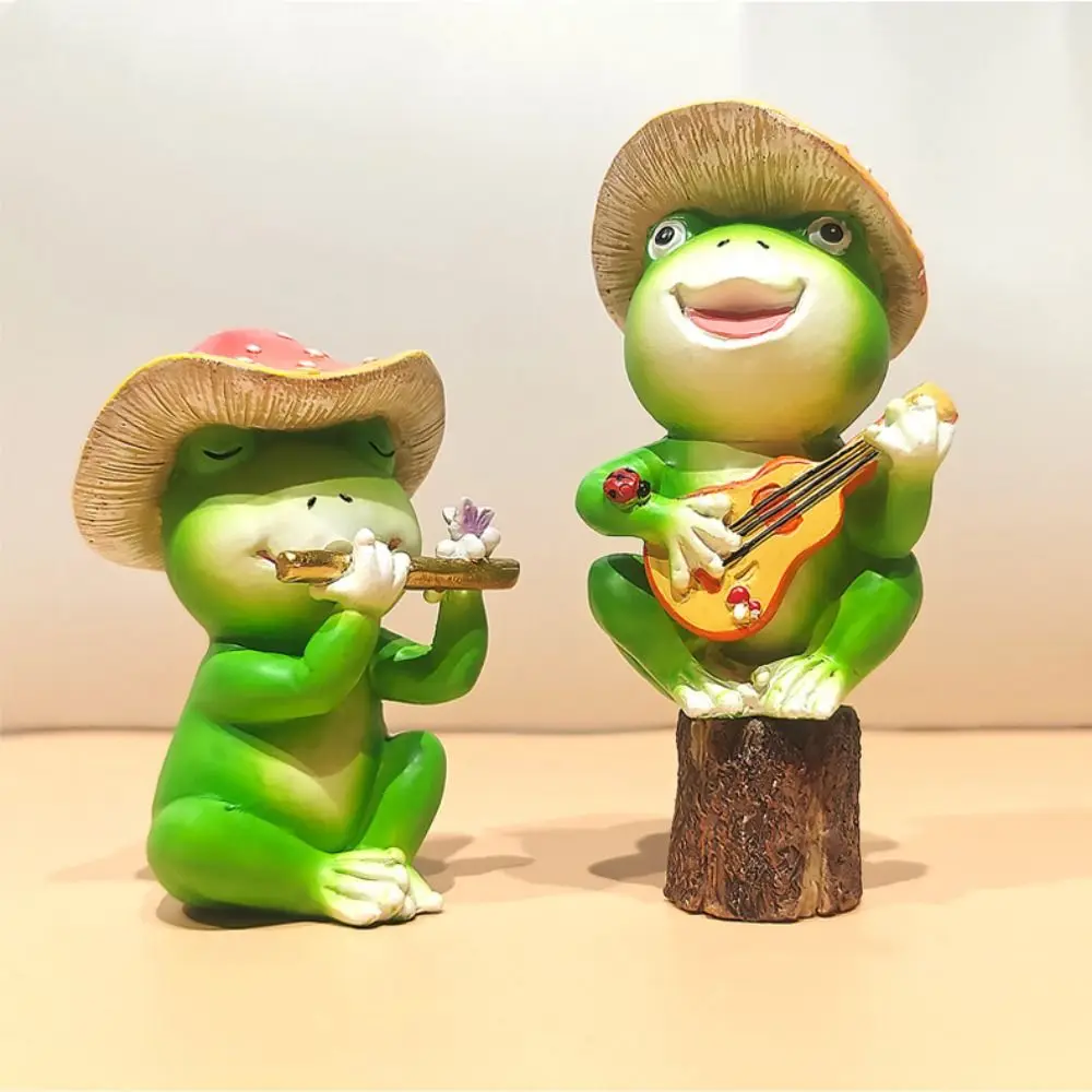 

Micro Landscape Resin Frog Statue Creative Waterproof Animal Sculpture Funny Cute Miniatures Figurine Courtyard