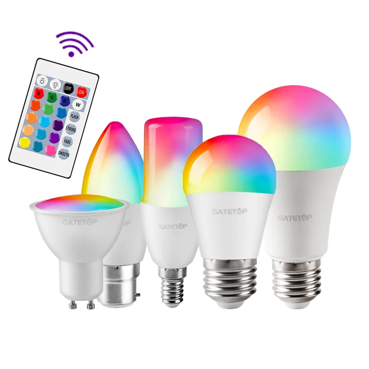 1-10 STKS Smart RGBW LED Lamp Spotlight E27 E14 B22 GU10 6 W 10 W met Infrarood Afstandsbediening Geschikt voor Kleurrijke Home Verlichting - afbeelding 2