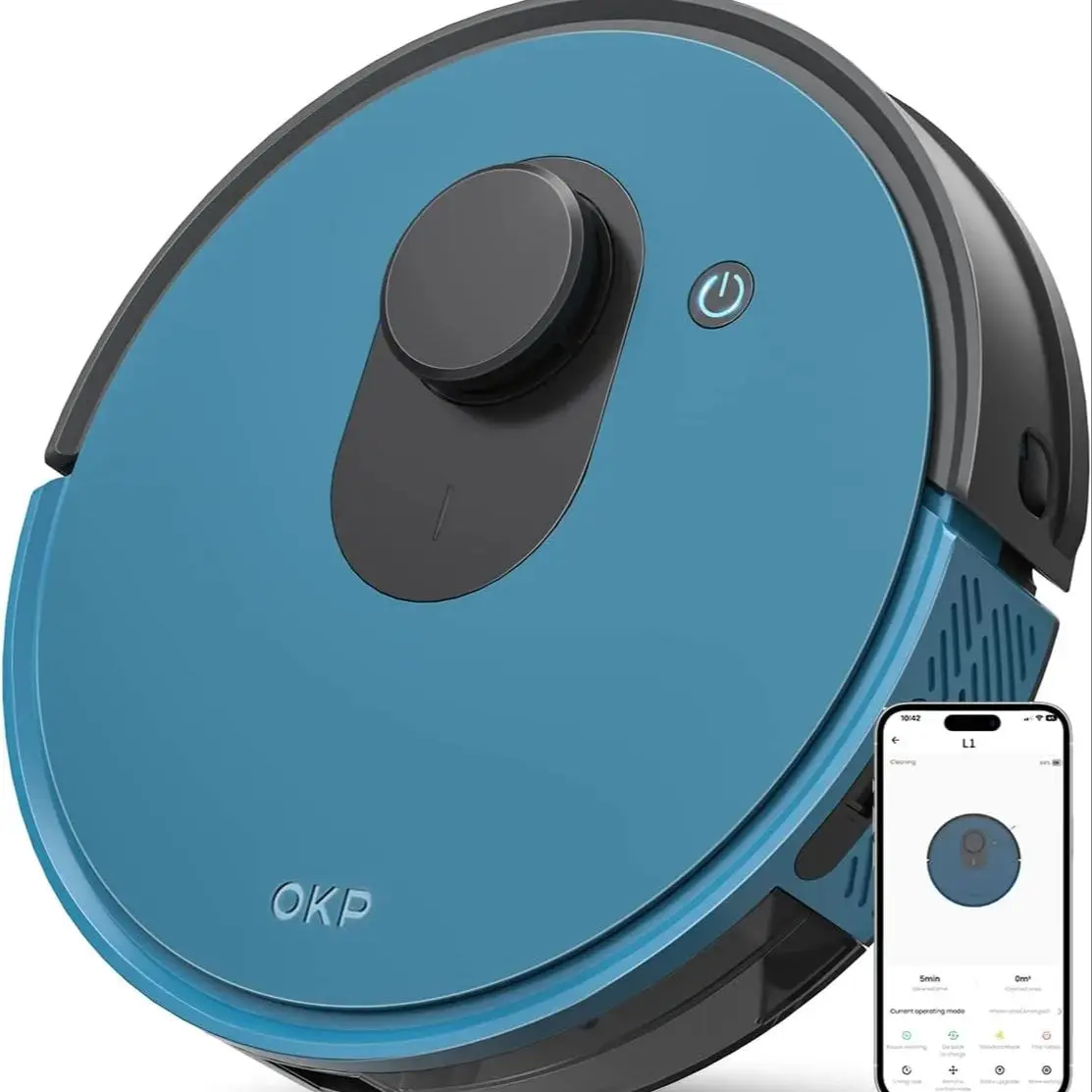 OKP L1 Robot Vacuum cleaner, 3800Pa suction with Lidar Navigation, 5L Dust-Bag Cleaning for up to 10 Weeks