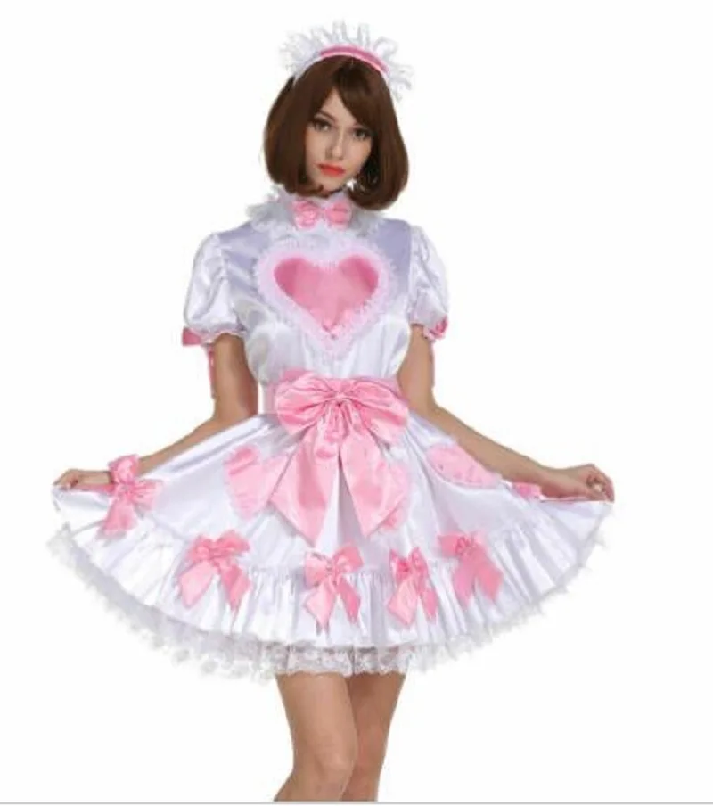 Sissy Girl Maid Middle Neck Bubble Sleeve Bow Surprise Dream Dress Easy to Wear Changeable Customizable