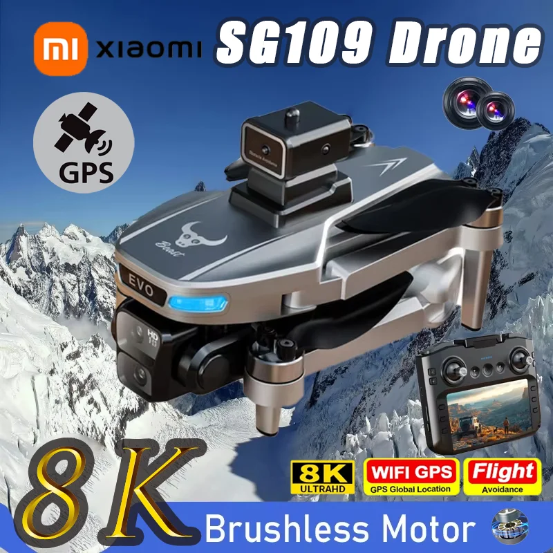 XIAOMI SG109 Drone 8K Professional HD Dual Camera 5G GPSWifi 4Axis Photography Brushles Foldable Quadcopter RC Dron Toys