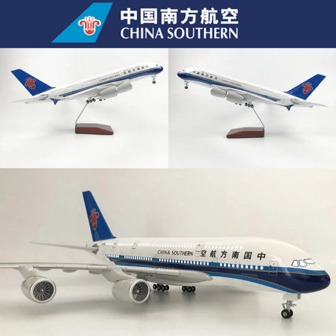 

A380 China Southern Airline 46cm Aircraft 1/160 Scale 380 Airplane Model With Light & Wheel Diecast Resin Plane Gift Collection