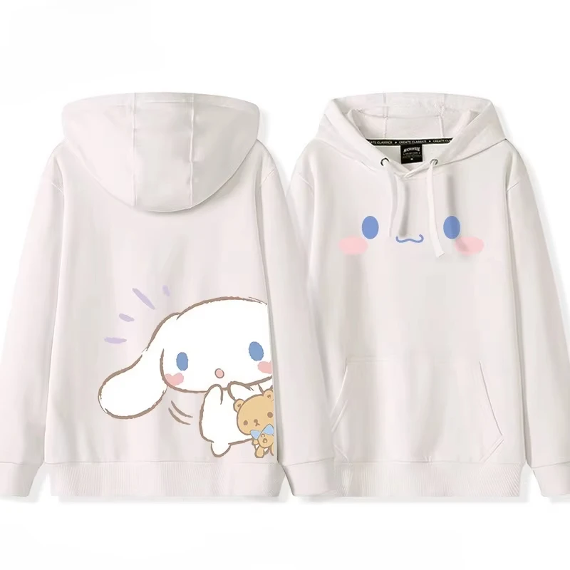 لينة لطيف اليشم سينامورول خجولة الرموز التعبيرية الدب مقنعين زوجين سترة الكرتون المحيط فضفاض الرجال والنساء تنوعا البلوز #1