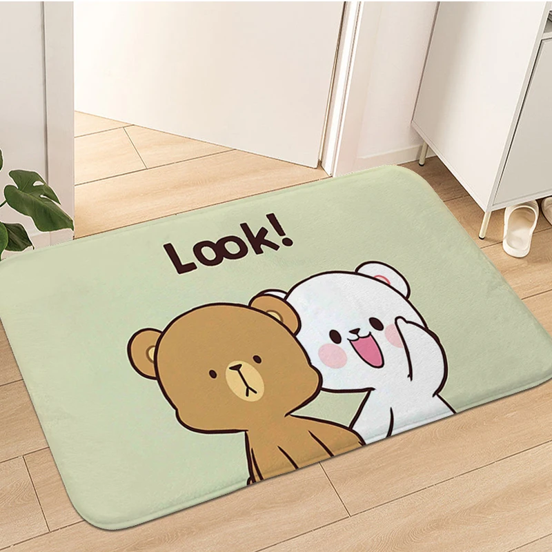 

Children's Bedroom Carpet Anti Slip M-Milkmocha Bear Cute Cartoon Kids Room Foot Mat Bathroom Hallway Foot Mat Entrance Doormat