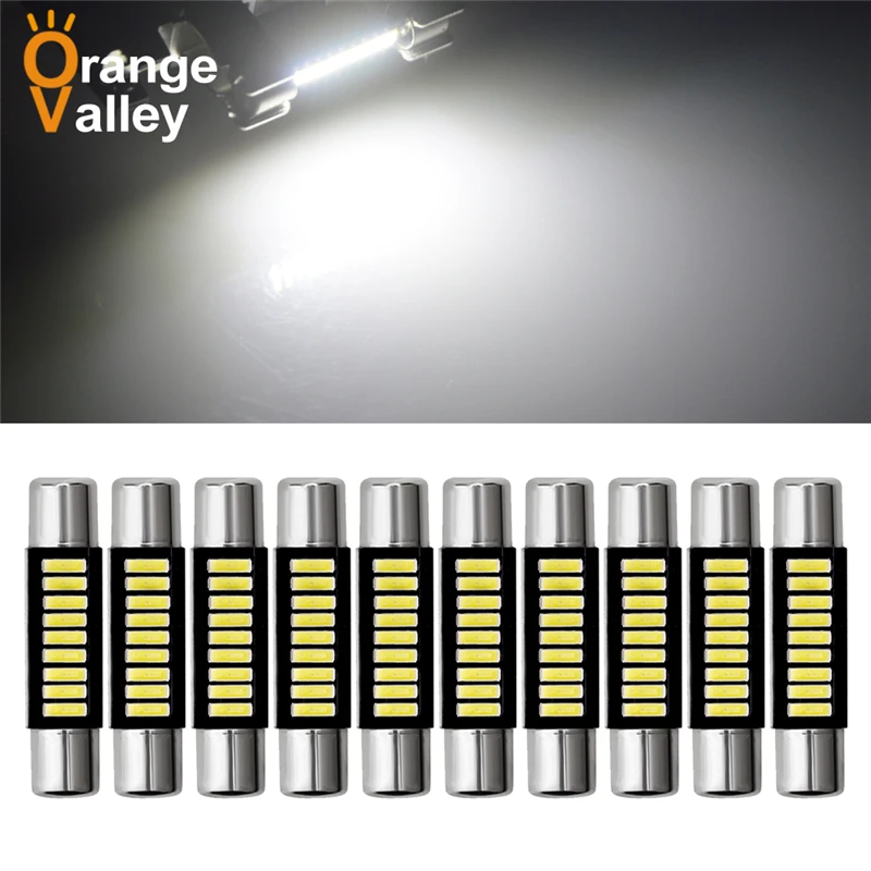 10Pcs Festoon Car led 28 29 mm 4014 9 led bulb 3030 4 SMD reading lamp 5050 3 leds Auto Interior Light DC 12V