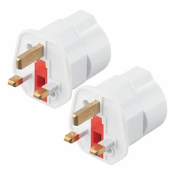 2 sztuki wtyczki adaptera U Euro 2 Pin do UK 3 wtyk pinowy uniwersalny Adapter AC Adapter podróżny części zamienne do europejskich elektronarzędzi