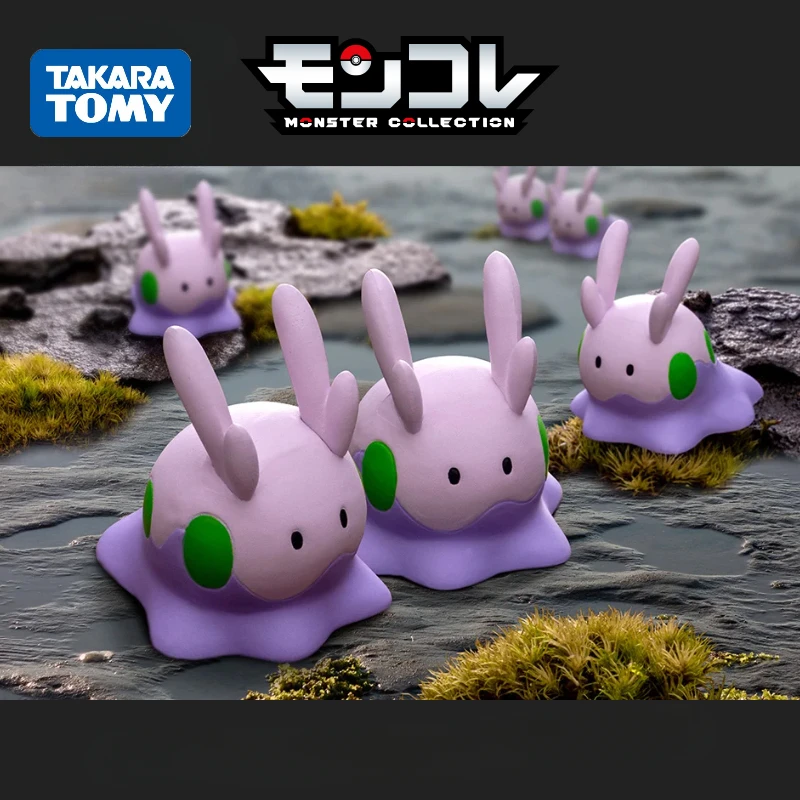 TAKARA TOMY-minifigura de Pokémon Goomy, Original, auténtico, Popular, modelo de adorno de escritorio, juguete para niños, regalo de cumpleaños