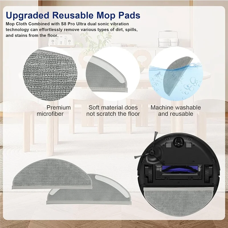 Venda de verão para eufy robovac x8/x8 híbrido/x8 pro robô aspirador de pó escova lateral principal filtros hepa mop pano peças reposição