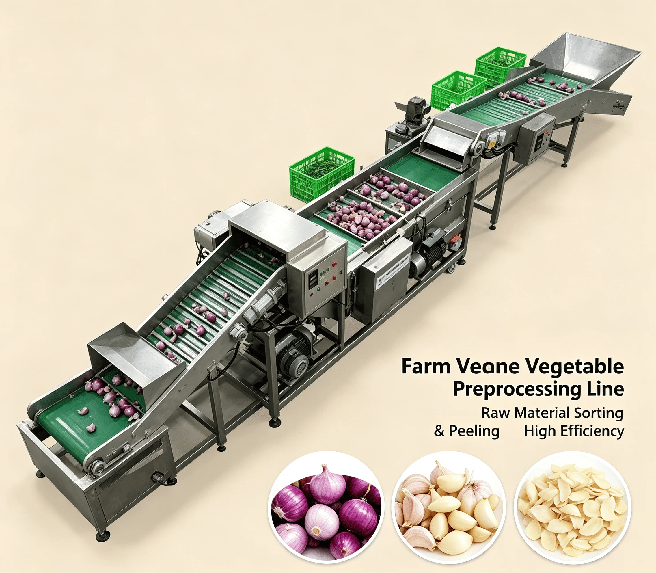 Central Kitchen Processing Line Semi Automatic Garlic Onion Peeling Machine For Vegetable Preprocessing Customized