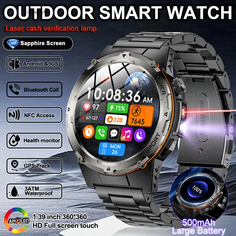 Nieuwe Outdoor GPS Motion Traject Smart Horloge 1.39 