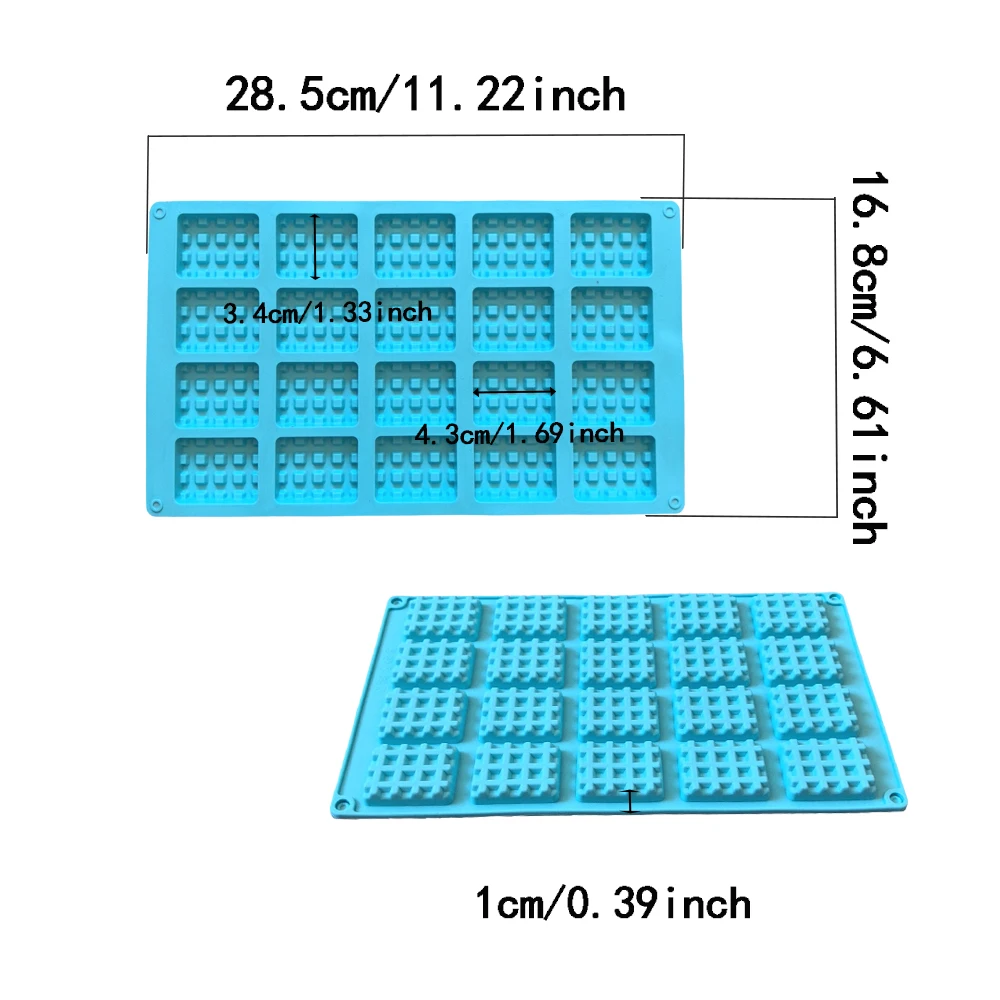 1pc creativo waffle quadrato cioccolato stampo in silicone 3D caramelle, biscotto ghiaccio griglia decorazione torta utensili da forno