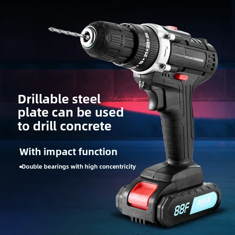 3 Functions Lithium Battery Charging Drill Drilling Screw Impact