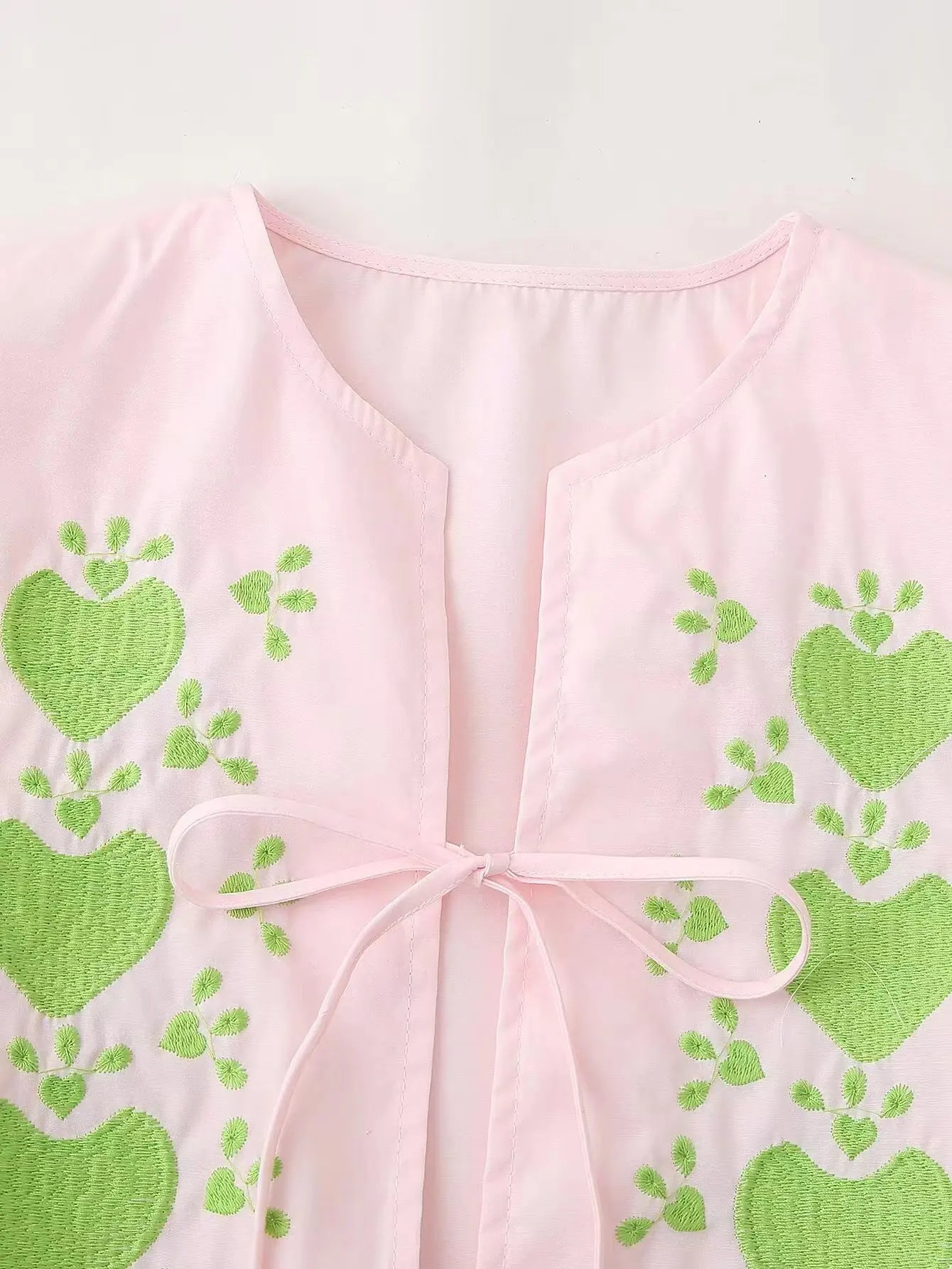 New Round Neck Lace Up Printed Women Shirts Chic Puff Sleeve Female Blouses 2024 Spring Summer Casual Chic Lady Streetwear