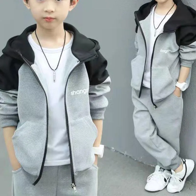 2024 Children\'s Clothing Set New Spring and Autumn Wear Boys\' Baby Casual Jacket Pants Handsome Boys\' Sports Two Piece Set