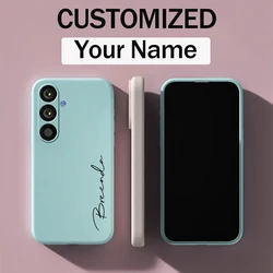 For Samsung Galaxy A55 5G Customized Personalized Name Initials Soft Liquid Silicone DIY Case Cover For Samsung Galaxy A55 5G
