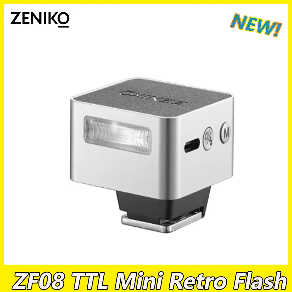 ZENIKO ZT08 Mini Retro Flash Camera Flash Light with TTL Auto Flash and OLED Screen for  Sony Nikon Canon Fuji VS ZF04 ZF08