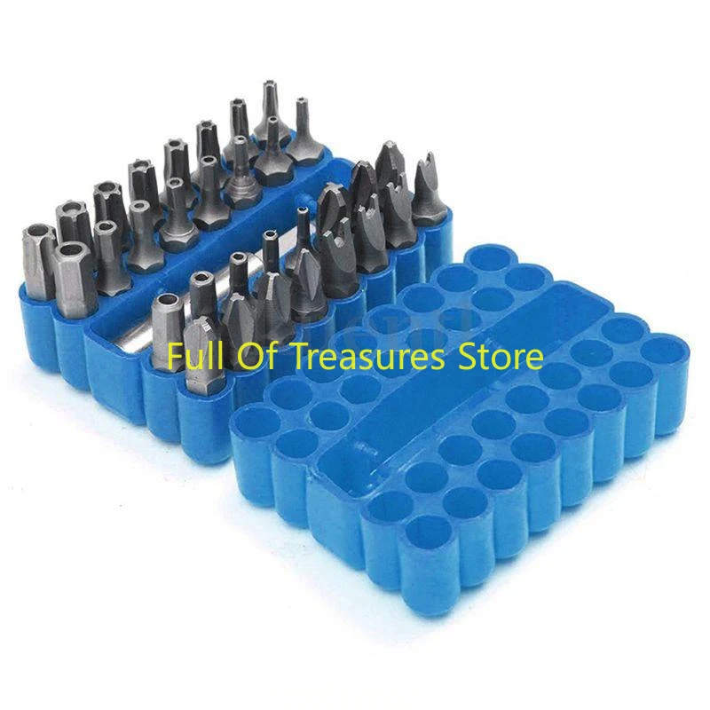 hollow Security Bit 33Pcs Set Tamper Proof Torx Spanner Screwdriver Star Hex Holder Rod M15 21