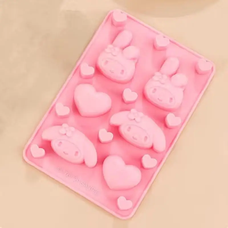 Sanrios Hellokittys Cinnamoroll My Melody Ice Making Mold Kawaii Silica Gel Practical Various Shapes Ice Cream Cake Making Mold