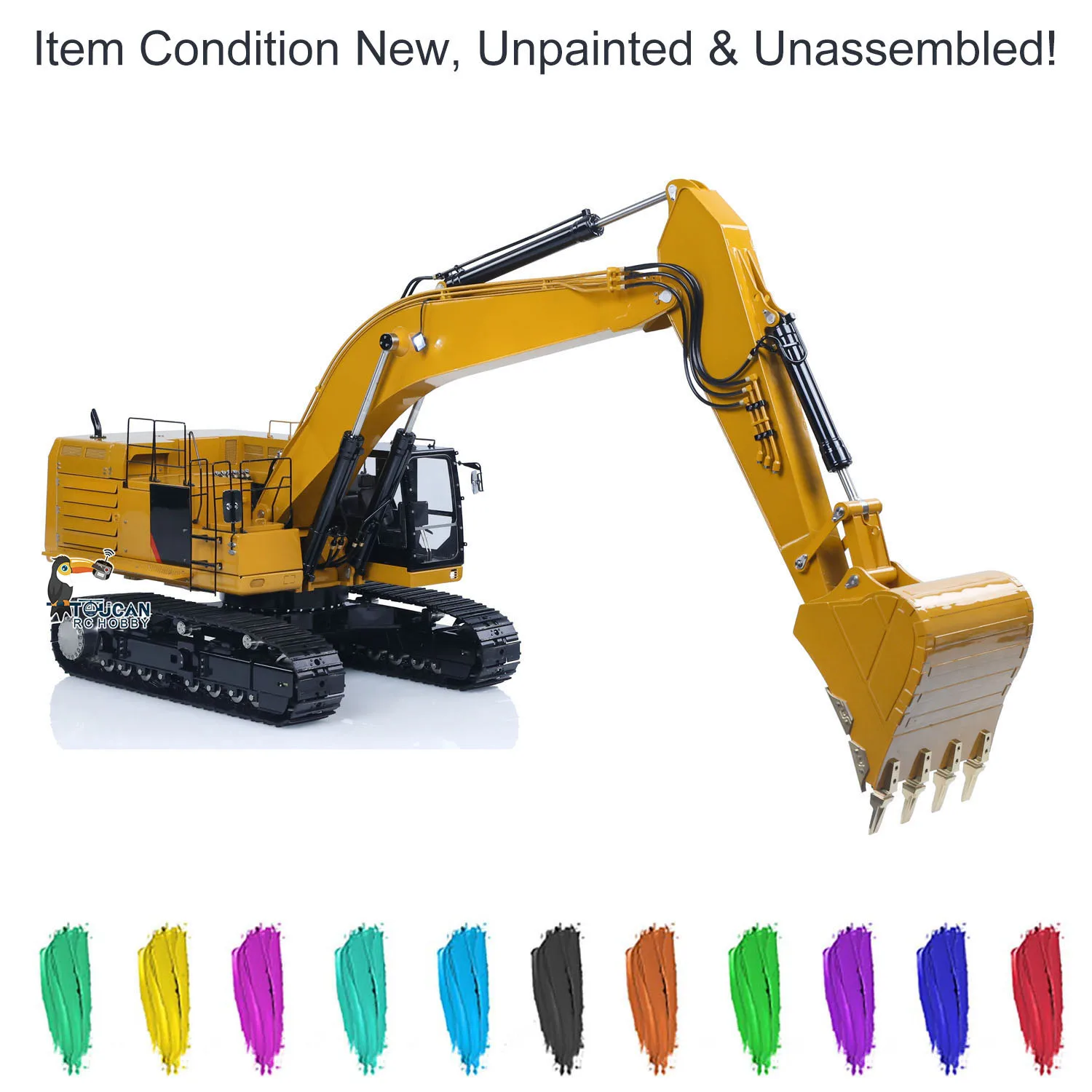 LESU – KIT C374F en métal, modèle de pelle lourde avec télécommande hydraulique, pelle RC, Valve 6CH, écran LCD, pompe légère, camion, voitures, 1/14