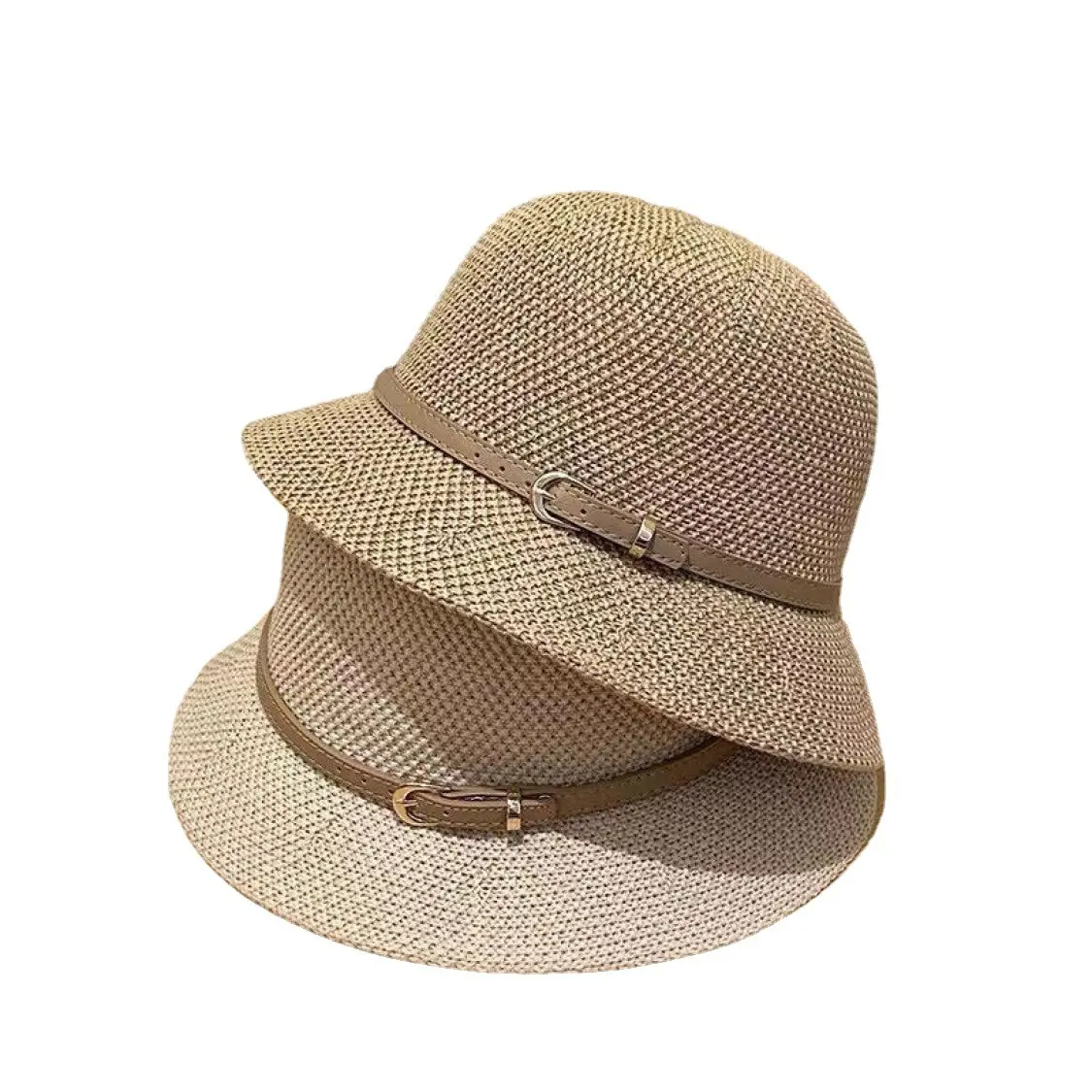 New Women\'s Sun Hat Simple Linen Breathable Refreshing Hat Summer Travel Sunscreen Sun Ribbon Decoration Foldable Straw Hat Gift