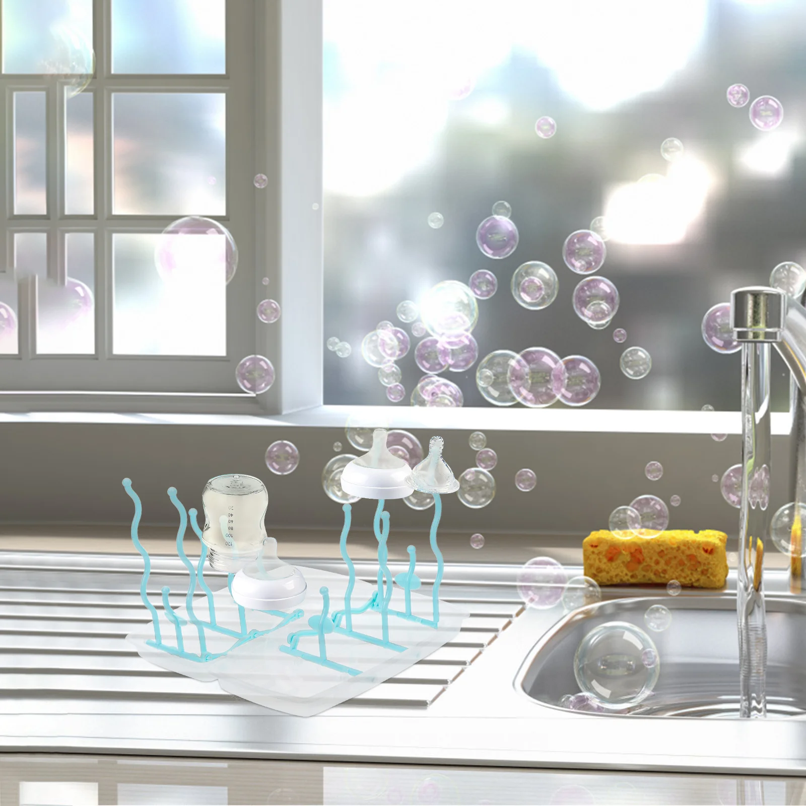 

1Set Milk Bottle Drying Rack Space Saving Independent Brackets Easy Disassembly Baby Essentials Baby Stuff Bottle Rack