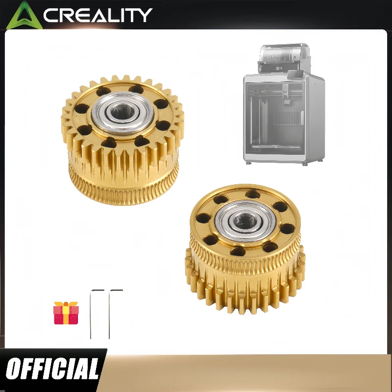 Creality アップグレード K2 Plus エクストルーダー ギア、ナノコーティングを施した炭化鋼、K2 Plus 3D プリンター用オールメタル エクストルーダー ギア キット