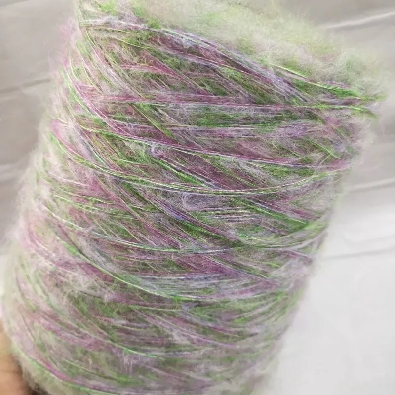 

500 г градиентная мохеровая пряжа, супер мягкая, удобная для ручного вязания, тканый шарф, шапка, свитер, вязаная крючком, шерстяная нить «сделай сам», 3-слойная розовая