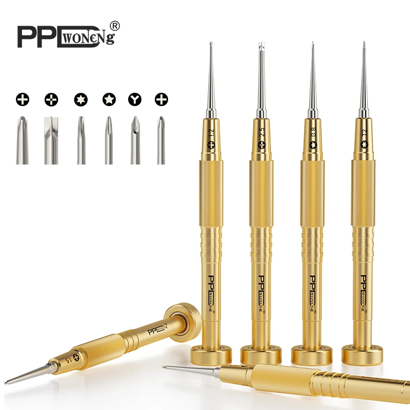 PPD Gold Magnetic Precision Hardening Screwdriver For Phone Watch Tablet Bottom Internal Repair Opening Disassembly Tool