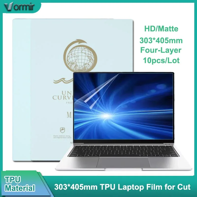 VORMIR 10pcs 303*405mm TPU Laptop Computer Notebook Screen Protector for Cutter Transaparent HD Matte Hydrogel Film for Macbook