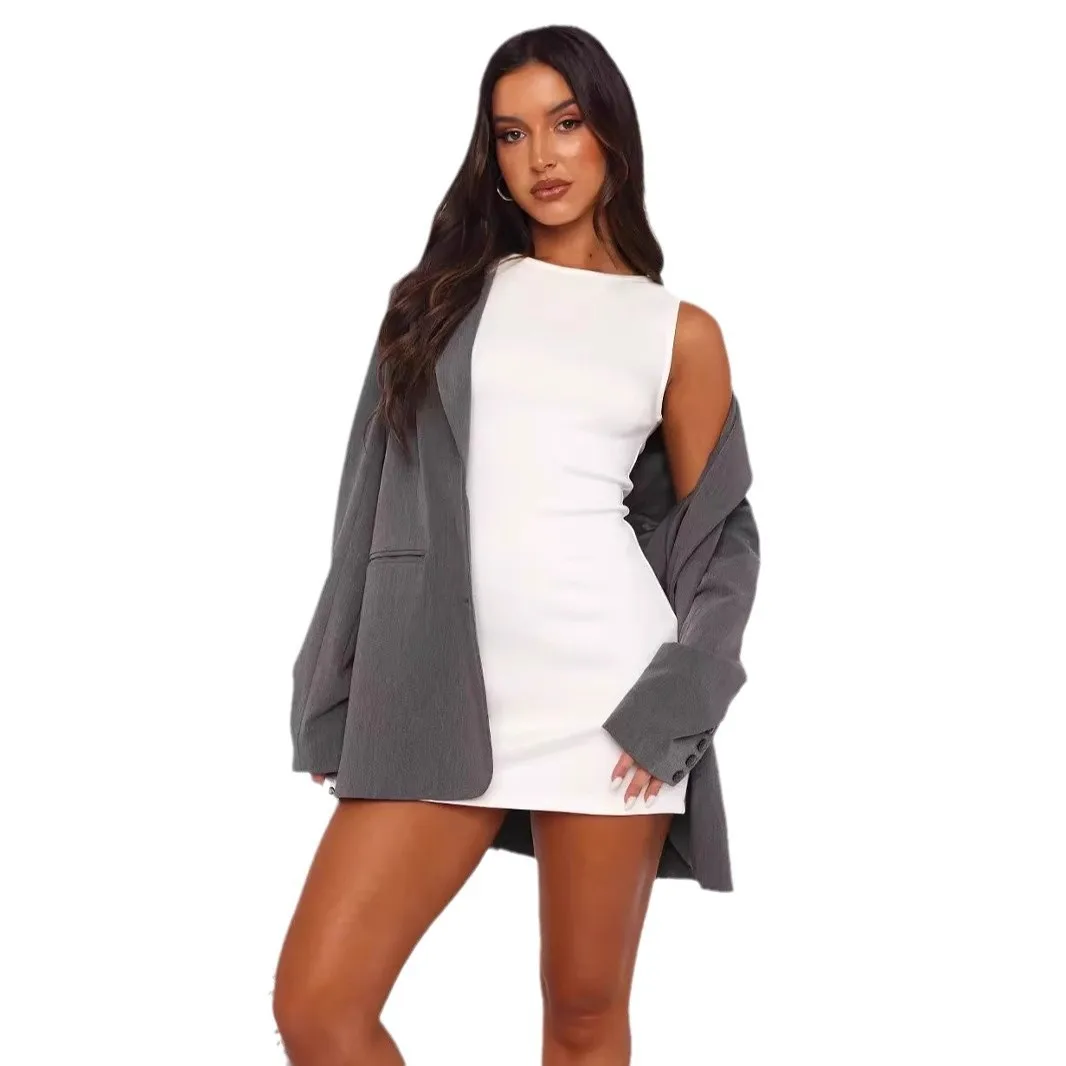 

Women's Clothing Basic Solid Color Sleeveless Short Sleeve Crew Neck Party Dresses Vestido Plus Size 9XL 8XL 7XL 6XL XXXXXL