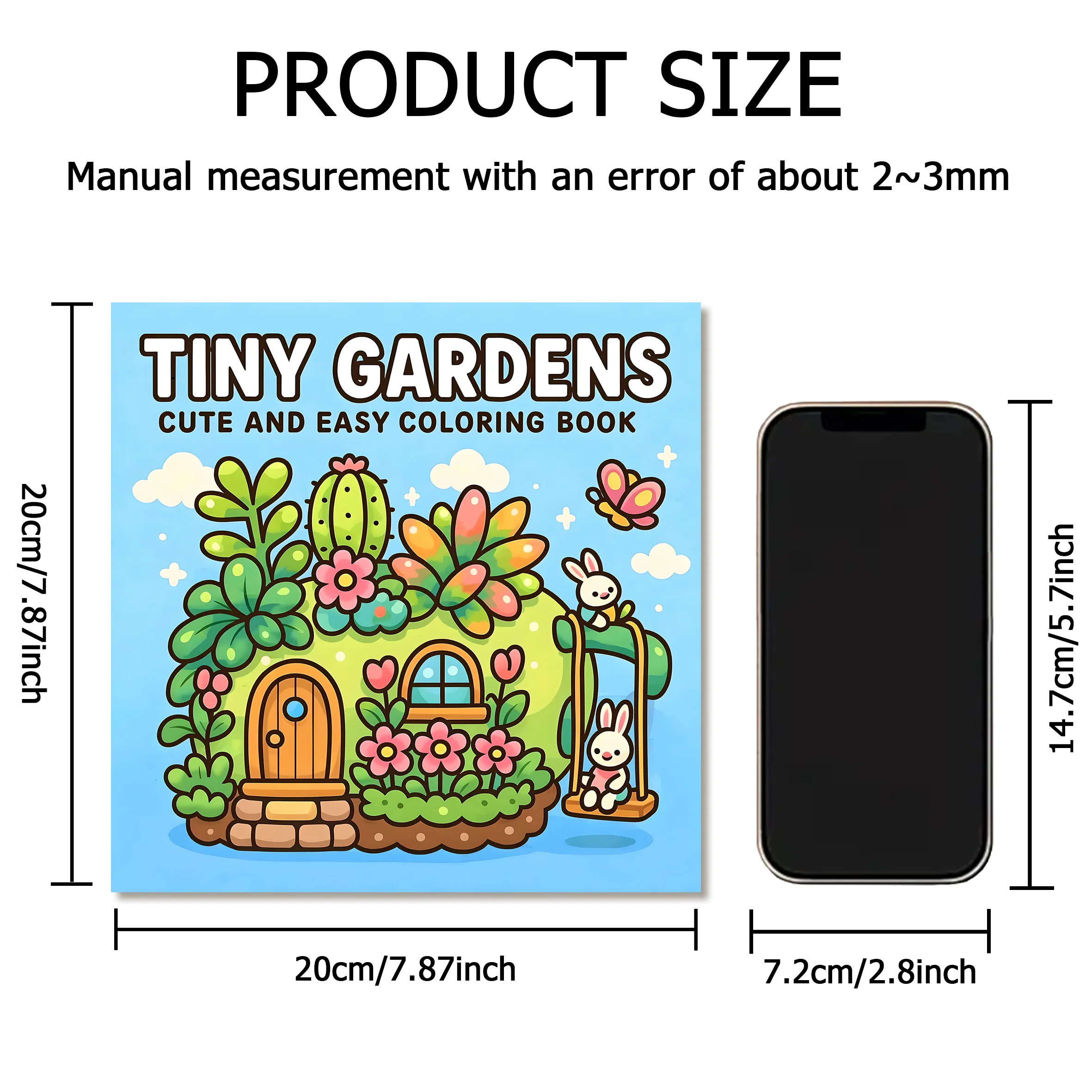 TINY GARDENS Bold-easy Patterns Coloring Book for Adults Cute Drawing Book Perfect Gift for Party and Birthday