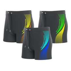 Men Swimming Trunks Quick-drying Beach Shorts Swim Trunks With Drawstring Lined L-5XL Swim Briefs Man Sportswear